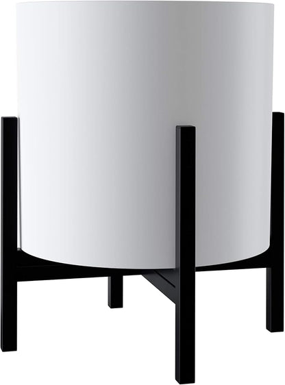 FaithLand Mid Century Plant Stand Indoor Outdoor(Plant Pot Not Included), Holds Planters with a Maximum Width of 14 Inch, Metal Planter Stand, Potted Plant Holder, Black - Width Not Adjustable