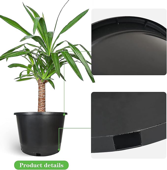 Planter Nursery Pots 8.4 Gallon Pots for Plants, Injection Molded Plastic Nursery Pots, Plant Container 8.4 Gal 5-Pack