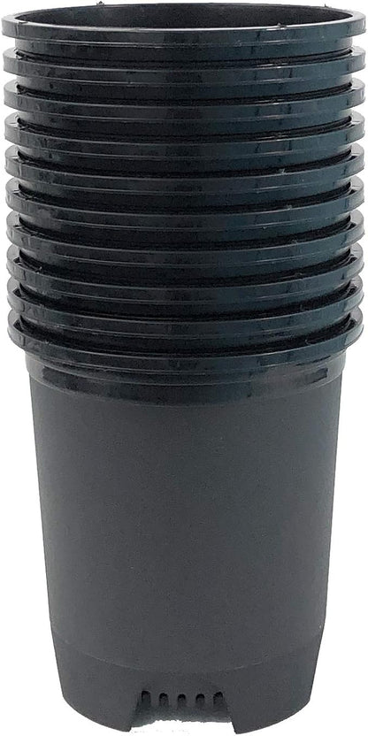 3 Gallon 10-Pack Nursery Pot Black Plastic Planters for Outdoor Indoor Plants Gardening Flower Pots Plant Pots with Drainage Holes