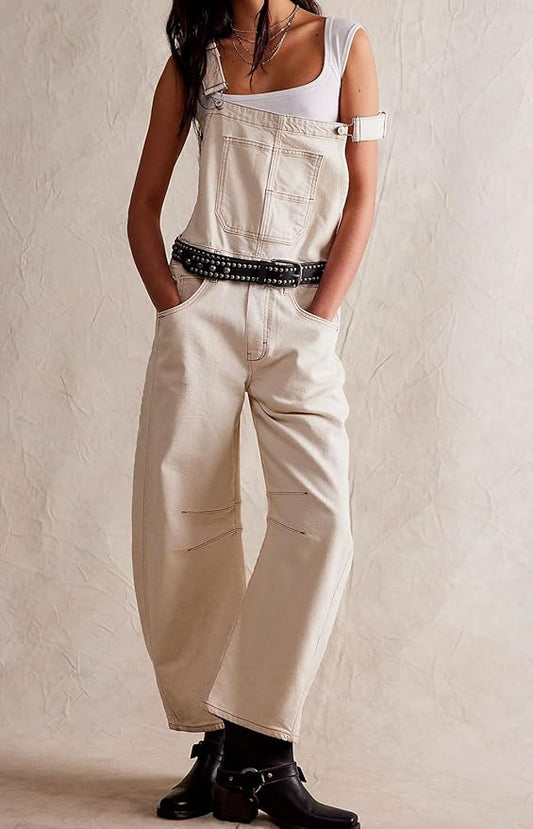 loveimgs Women Y2k Baggy Barrel Jeans Overalls Wide Leg Denim Pants Bib Overalls Jumpsuit Boyfriend Patchwork Jeans