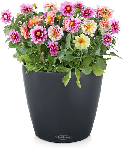 Classico Color 28 Slate, Self-Watering Round Planter, D11 H10.2 in
