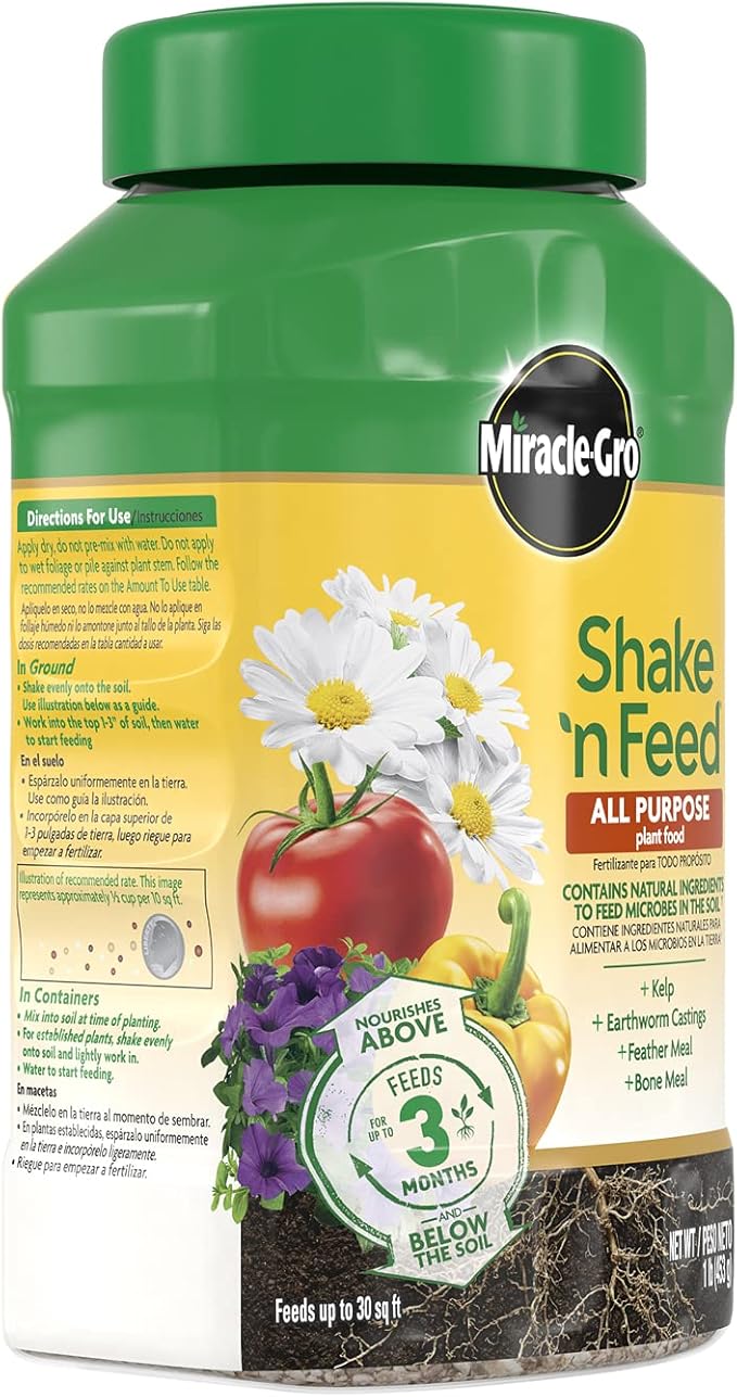 Miracle-Gro Shake 'N Feed All Purpose Plant Food, Plant Fertilizer, 1 lb. (6-Pack)