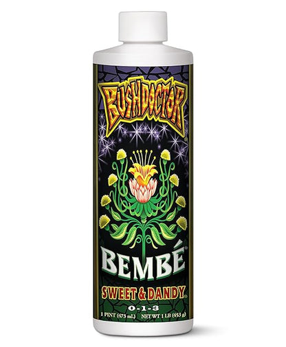 FoxFarm Bush Doctor Bembé Sweet & Dandy Liquid Plant Fertilizer - Boosts Plant Sweetness & Soil Microbes, Complex Nutrient Blend - 0-1-3 PK Fertilizer for In-Ground & Hydroponic Gardens - 1 Pint