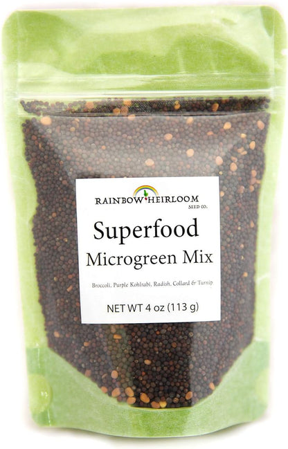 Heirloom Sprouting & Microgreen Seed Variety Pack | Contains Waltham 29 Broccoli Sprouting Seeds, Rainbow Radish Sprouting Seeds Mix & Superfood Microgreen Mix | Non-GMO | Rainbow Heirloom Seed Co.