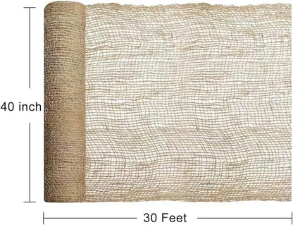 Agfabric Natural Jute Erosion Control 4ftx30ft, Jute Netting Roll - 48 inch Wide x 30 feet Long Soil Saver Mesh Blanket, 120 Sq.Ft.Coverage