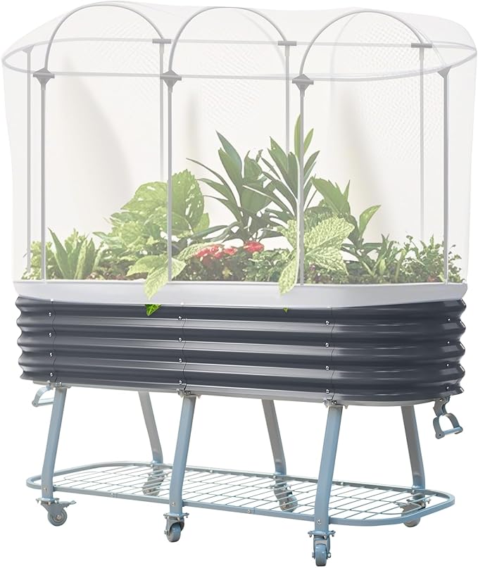 Vego garden Cover System for 2.0' x 6.0' Elevated Rolling Garden Bed-S Series (Garden Bed not Included)