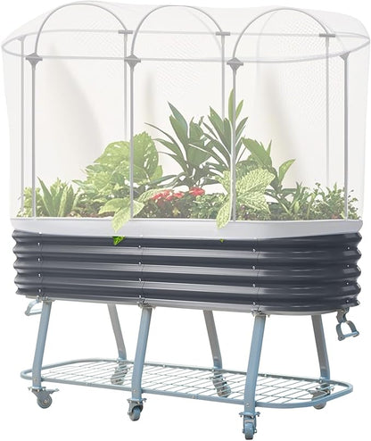 Vego garden Cover System for 2.0' x 6.0' Elevated Rolling Garden Bed-S Series (Garden Bed not Included)