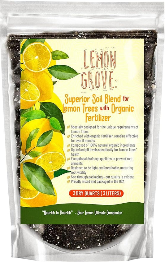 Organic Lemon Tree Soil – Citrus Potting Mix with Organic Fertilizer – Ideal for Potted Lemon Trees, Meyer Lemons & Citrus Plants – Chunky, Indoor & Outdoor (2 QUARTS)