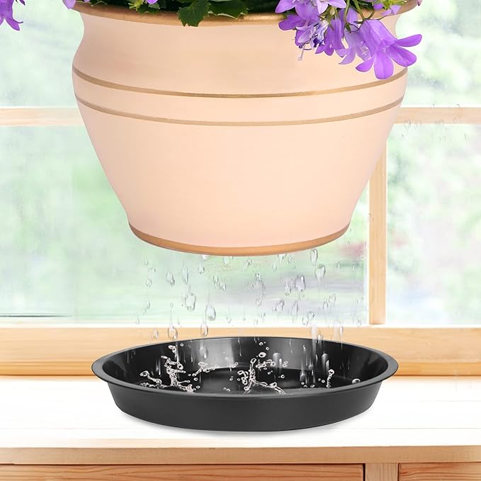 6 8 10 Inch Plant Saucer - 12 Pack Round Plant Tray Plastic Plant Drip Trays for Indoor Outdoor Garden Plants, Collects Flower Pot Drainage and Excess Water