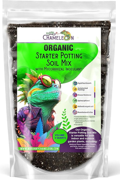 Organic Seed Starter Soil – Seed Starting Mix with Mycorrhizal Fungi – Natural Root Stimulator – Potting Soil for Vegetables and Herbs (2 QUARTS)