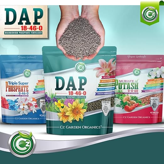 18-46-0 DAP Fertilizer - Made in USA - Nitrogen and Phosphorus Plant Food for Indoor/Outdoor Plants & Flower Gardens - Promotes Vigorous Growth and Big Blooms!