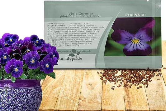 Outsidepride King Henry Viola Pansy Seeds for Planting - 1000 Pcs. Perennial, Cold-Hardy & Pollinator Friendly Flowers with Fragrant Blooms for Garden Beds, Borders & Container Displays