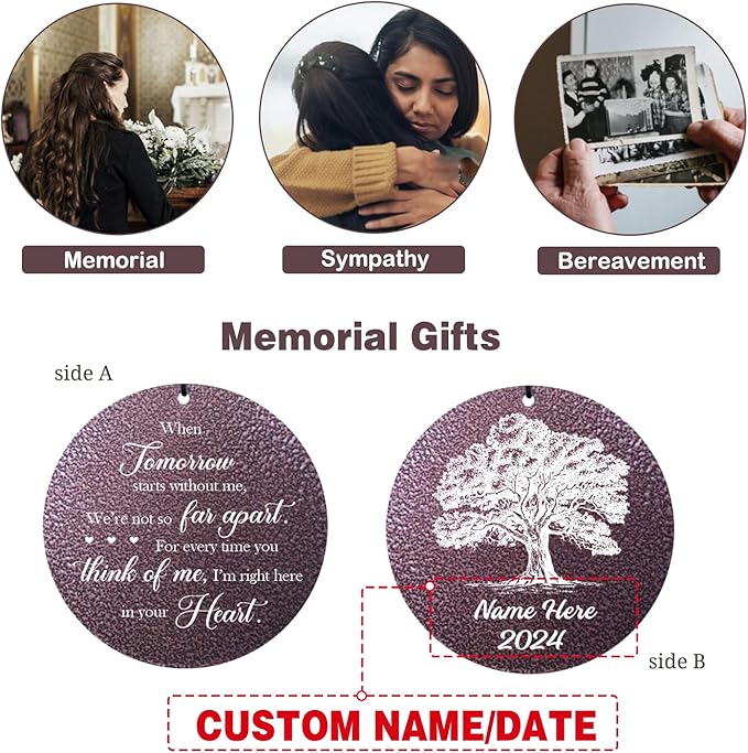ASTARIN Personalized Memorial Wind Chime for Loss of Loved One 30/36/42 inch, Sympathy Deep Tone Wind Chimes for Mom Dad/Mother Father, Remembrance Gifts for Grief Condolence Funeral,Produced in USA