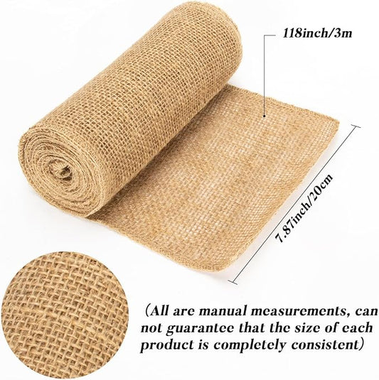 2 Rolls Burlap Roll - Burlap Tree Wraps To Protect Bark 7.8" X 118" Sackcloth Fabric Wrap Burlap Plant Covers Freeze Protection Tree Covers For Winter Garden Plants Tree Trunk Protector Jute Keep Warm