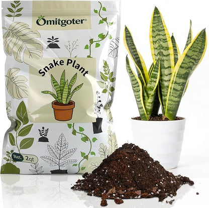 Organic Snake Plant Potting Soil 1qt- Well-Draining Nutrient-Rich Mix for Healthy Roots & Faster Growth, Natural Soil for Sansevieria Plants