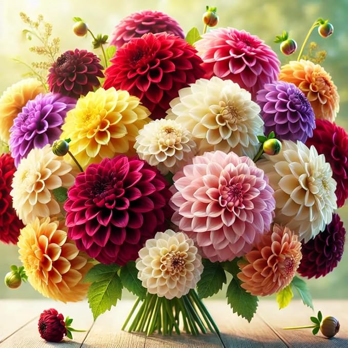 Seeds Dahlia Pompon Mix Annual Flowers