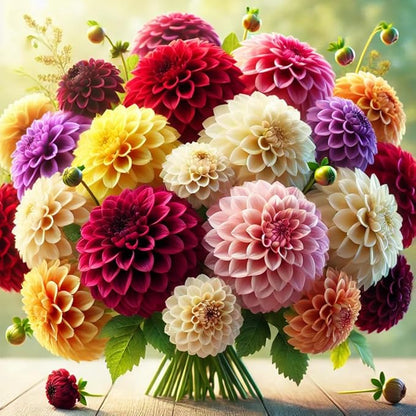 Seeds Dahlia Pompon Mix Annual Flowers