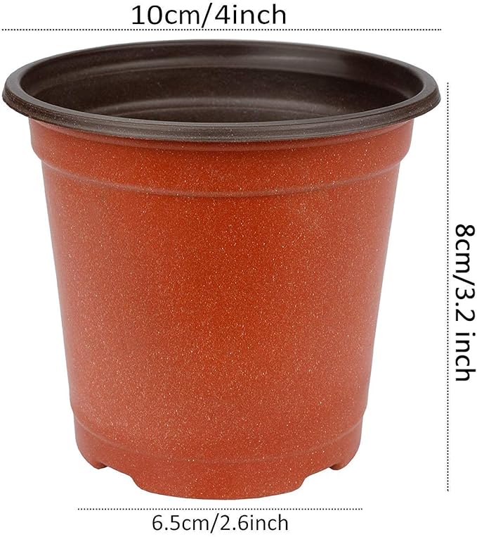 Augshy Nursery Pot, 75 Pcs 4" Plastic Nursery Seed Starting Pots Flower Plant Container for Succulent Seedling Cutting Transplanting
