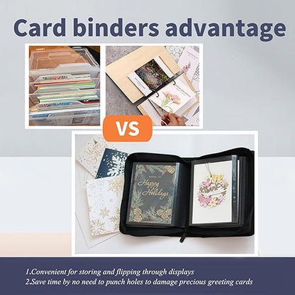 greeting card book organizer,christmas card photo album,birthday card organizer binder,for greeting card box keepsake storage and display,holds 84 cards (red)