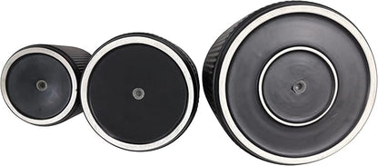 Amazon Basics Fluted Ceramic Round Planters with Drainage Hole, Indoor Outdoor Flower Pots, Assorted Sizes 6, 8, 10 inch, Set of 3, Black