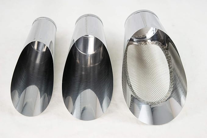 3 Pcs Set Japanese Stainless Bonsai Soil Scoop with 1 Mesh - Potting & Mixing Tool (U-1)