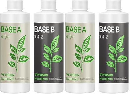 VIVOSUN Liquid Nutrients Base A & B Bundle, Grow Big Hydroponic Fertilizer, Supports Vegetative and Flowering Stages for Outdoor, Indoor Plants, Best Plant Food, Set of 8oz (Pack of 2)