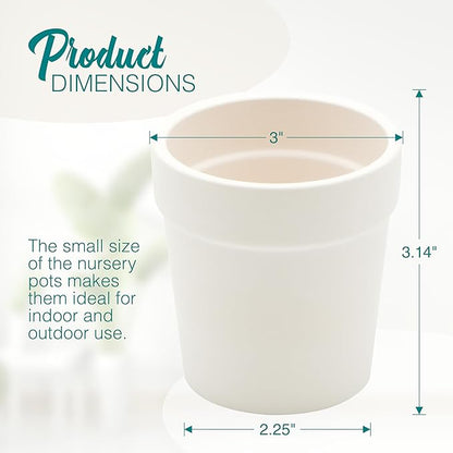 4E's Novelty Ceramic Flower Pots with Drainage Holes, 3.14", Pack of 12, Small Clay Garden Planters for Succulents, Cactus, Plants, DIY Easter Spring Craft Activity