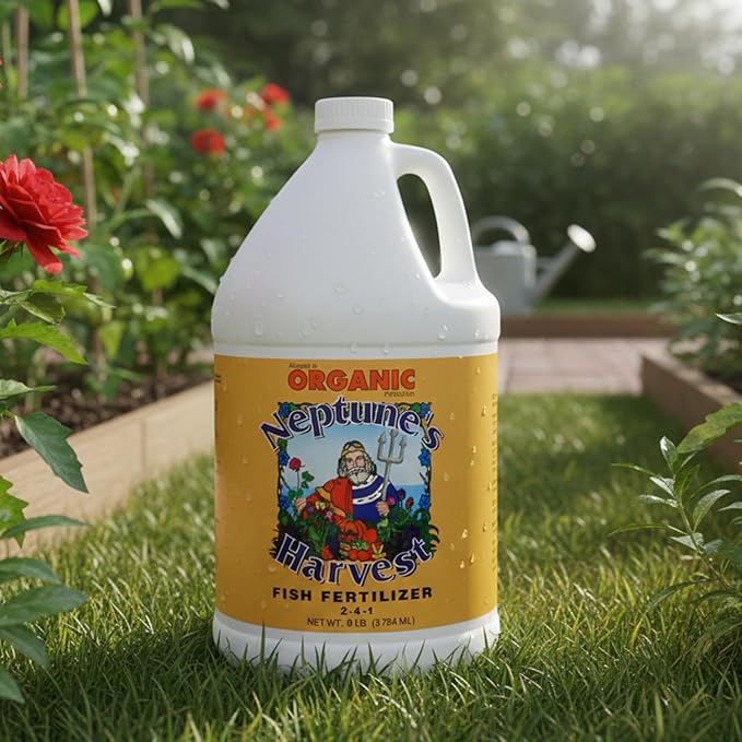 Neptune's Harvest Fish Fertilizer (2-4-1) - 1 Gallon Bottle - Organic Liquid Plant Fertilizer - Fish Hydrolysate for Vegetables, Flowers, Fruit, Trees, Grass - Indoor and Outdoor Plant Food