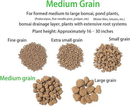 Japanese Super Hard Akadama Bonsai Soil - Medium Grain (22.5lb) | Ideal for Established Medium to Large Bonsai, Pond Plants, Bonsai Drainage Layers, Plants with Extensive Root Systems