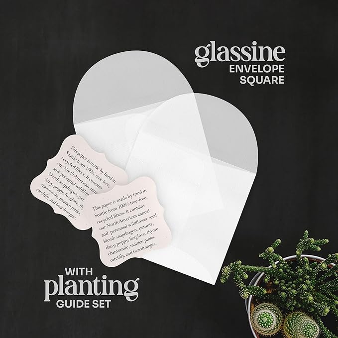 Set of 24 Mixed Heart Seed Paper – Writable & Plantable Wildflower Hearts with Envelopes & Planting Guides, Gift for Moms or Plant Lovers for Mother’s Day, Heart Party Favors for Weddings & Showers