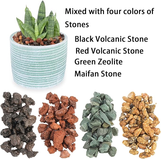TOPZEA 12lb Mix Lava Rocks Pebbles for Plant, Potting Soil Decorative Landscaping Gritty Pumice, Volcanic Stone Gravel for Bonsai Succulent Cactus, Vase Filler, Fairy Gardening, Top Dressing