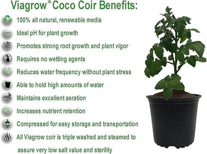 Viagrow® 650 g (1.4 lb.) Compressed Coconut Coir Premium Grow Media (3-Packs) / A Product of The Harvest Company™