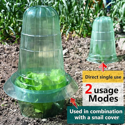 20 Pack Garden Cloches for Plants, Reusable Bell Plant Protector, Garden Protection from Animals Snails Birds Chickens Insect, 9.85" H X 7.3" D (Green)