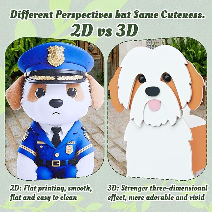 Officer-Style Dog Planter, Cute Animal Shape Flower Planters, Plant Pots for Indoor/Outdoor Garden Decor, Unique Gifts/Souvenirs for Pet Lovers (Officer-Style Dog)