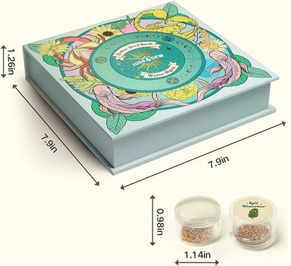 Lush&Dew Zodiac Garden Seed Bank, Gardening Gifts for Women Men, 12 Varieties Non-GMO Vegetables Herb Seeds in Seed Organizer, Magnetic Gift Box, Witchcraft Supplies with Moon Calendar (Water Signs)