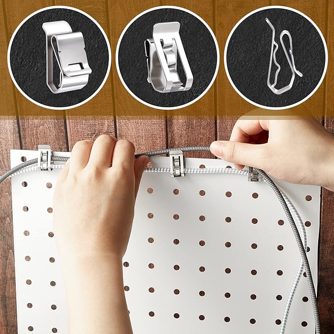100 Pcs Stainless Steel Cable Clips S Clip Metal Trailer Wire Clip Electrical Cord Management Solar Panel Wire Clip for PV Wiring Boat Cable Boat Trailer, 0.2 Inch to 0.3 Inch in Rope Capacity, Silver