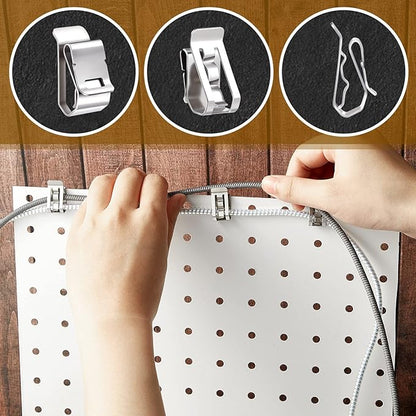 100 Pcs Stainless Steel Cable Clips S Clip Metal Trailer Wire Clip Electrical Cord Management Solar Panel Wire Clip for PV Wiring Boat Cable Boat Trailer, 0.2 Inch to 0.3 Inch in Rope Capacity, Silver