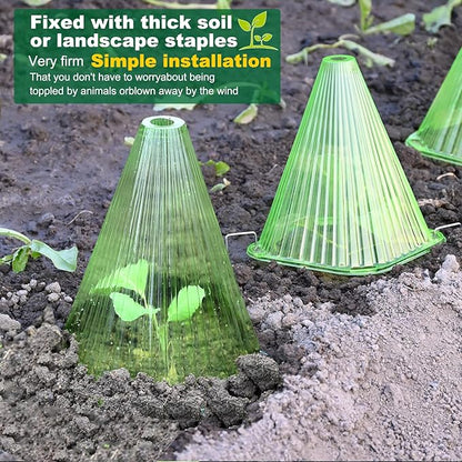 Fshow 40pack Garden Cloches for Plants, Reusable Bell Plant Cover, Plant Covers Protectors from Animals Snails/Birds/Chickens/Insect,D: 9" H X 7.5" D