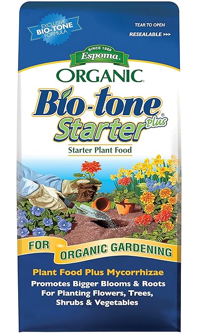 Espoma Organic Bio-Tone Starter Plus 4-3-3 Natural & Organic Starter Plant Food with Both Endo & Ecto Mycorrhizae; 4 lb. Bag; The Ultimate Starter Plant Food