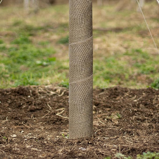 7.8" x 100ft Burlap Tree Wrap Roll for Gardening, Natural Tree Trunk Wrap Fabric Tree Protector Garden Burlap Roll Burlap Wrap Plants Bandage for Keeping Warm Moisturizing (7.8" x 100ft)
