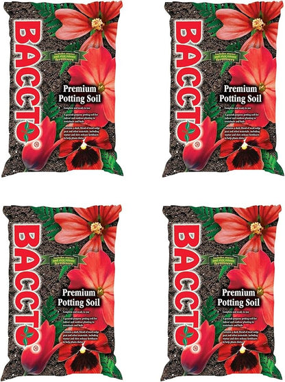 Michigan Peat 1225 Baccto Premium Potting Soil, 25-Pound (Four Pack)