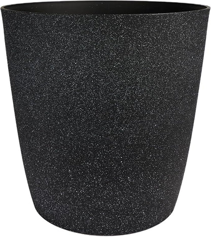 The HC Companies Santa Fe Round Self-Watering Pot - Lightweight Plastic Planter for Herbs & More - Durable Plant Pots for Indoor Plants & Outdoor Plants (12" Black Sand, Pack of 1)