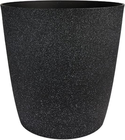 The HC Companies Santa Fe Round Self-Watering Pot - Lightweight Plastic Planter for Herbs & More - Durable Plant Pots for Indoor Plants & Outdoor Plants (16" Black Sand, Pack of 1)