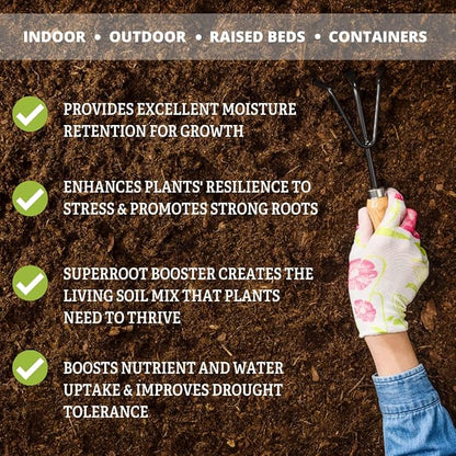 Gardener's Supply Company 20 Qts Potting Mix | SuperRoot Booster & Moisture-Retaining Coir | Plant Growth for Indoor Outdoor Self Watering Planter Boxes, Potted Plants & Garden Beds
