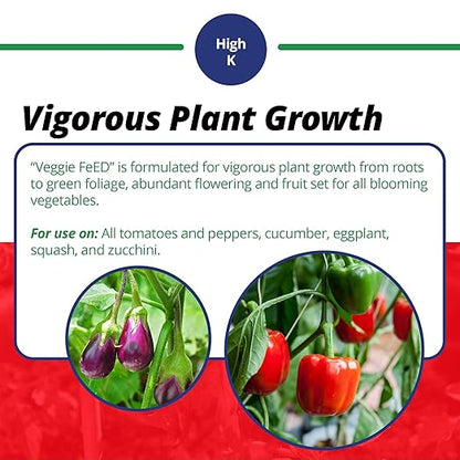 Jack's Classic 12-15-30 Veggie Feed Water-Soluble Fertilizer with Micronutrients, 1.5lbs - Plant Growth and Abundant Fruit Set in Blooming Vegetable Plants