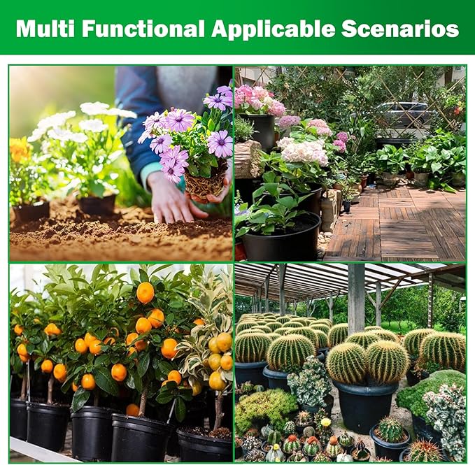 Short 5 Gallon Pot for Plants, Sturdy Plastic Planter Pots with Drainage Holes, Large Plastic Planters, for Seedlings, Succulents