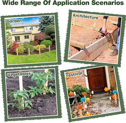 48 Pieces Wooden Garden Stakes 18 Inch Grade and Survey Stakes Wooden Garden and Sign Posts for Plant Support Silt Fence Yard Farm Survey Boundaries Baselines
