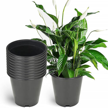 Planter Nursery Pots 1.6 Gallon Pots for Plants, Injection Molded Plastic Nursery Pots, Plant Container 1.6 Gal 10-Pack