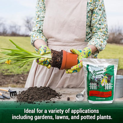 Medina Growin Green Organic Granular Fertilizer - 5 lb Bag - Nutrient Rich Soil Enhancer 3-2-3 Granules for Lush Gardens, Lawns, and Plants - Covers 375 Sq. Ft.