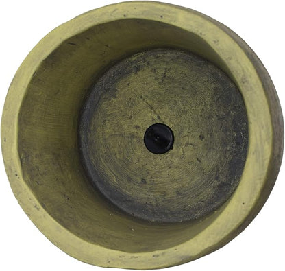 Christopher Knight Home Jorine Lightweight Concrete Planter, Cast Stone Planter, Moai Design Urn, Tall Plant Pot, Easter Island Garden Pot with Drainage Hole for Backyard Hall Garden, Antique Green